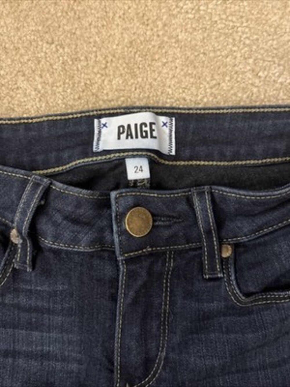 Paige Women's Verdugo Ankle Skinny Jeans Size 24 Dark Wash Stretch Denim - Picture 2 of 8